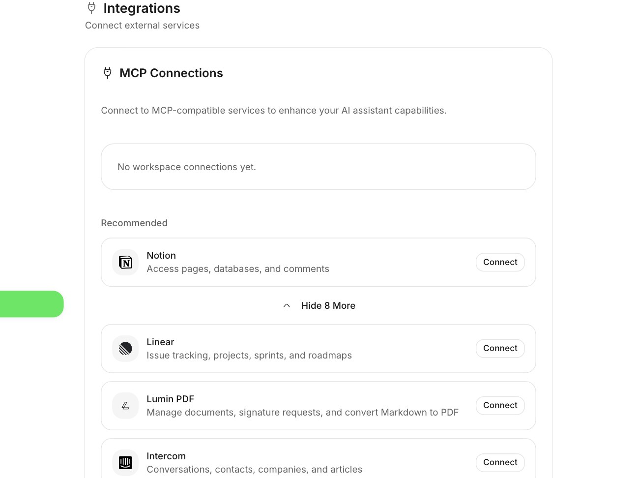 MCP-based connections — Wyatt